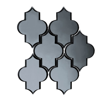 Reflections 4 in. x 5.5 in. Glass Mirror Small Lantern Arabesque Mosaic Decorative Kitchen & Bathroom Wall Tile