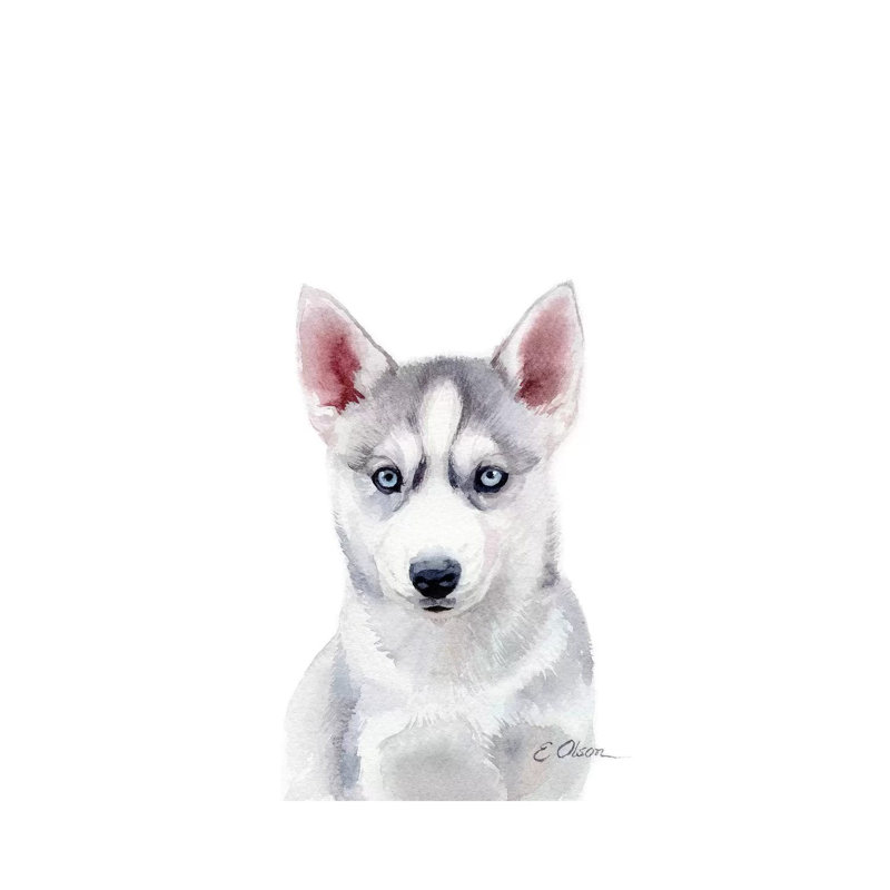 Husky Puppy - Wrapped Canvas Painting, 66.04 cm H x 45.72 cm W