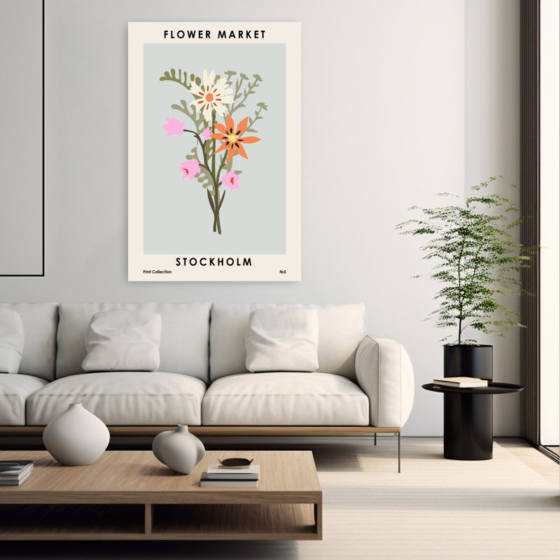 Art contemporain abstrait fleur d'été, H 60 po x l 40 po