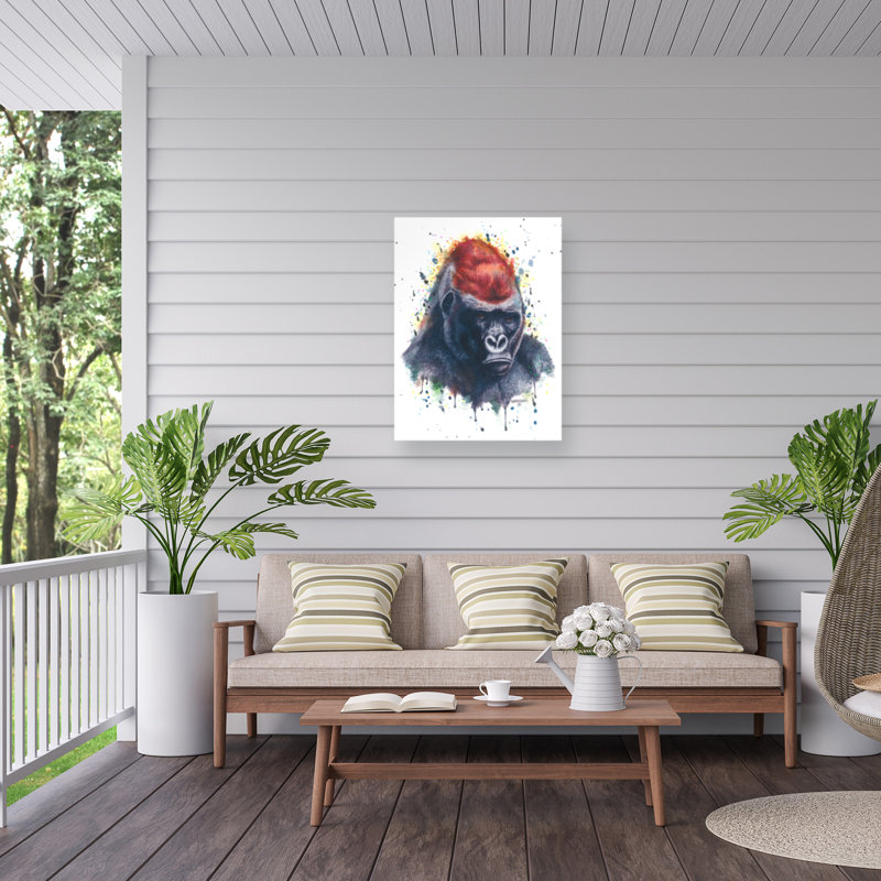 Dave Bartholet Bobo Gorilla Outdoor  Canvas, 14" H x 19" W
