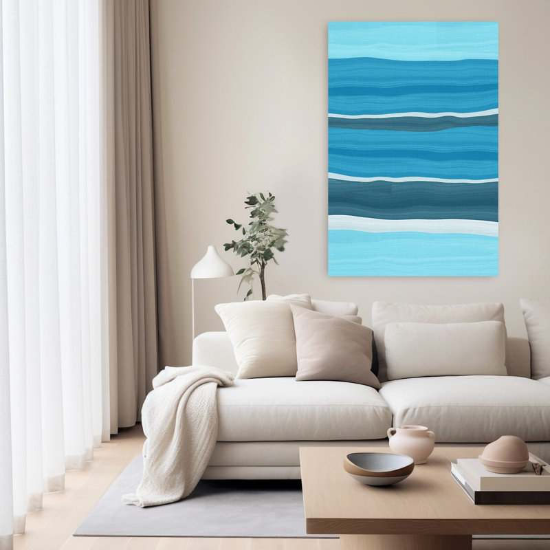 «Stripe Art Vibrant No 3 Abstract Contemporary Ocean, H 60 po x l 40 po