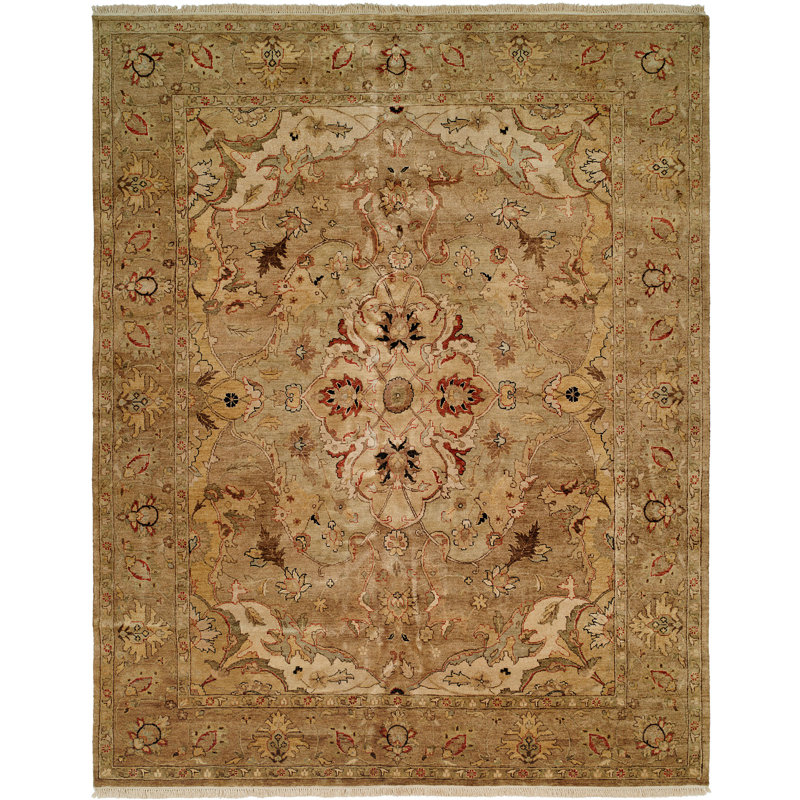 Mucklen Wool Oriental Area Rug in Beige, Rectangle 11' x 16'