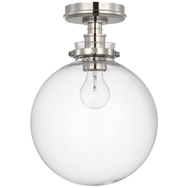 Parkington 1 - Light Flush Mount, Polished Nickel, Clear