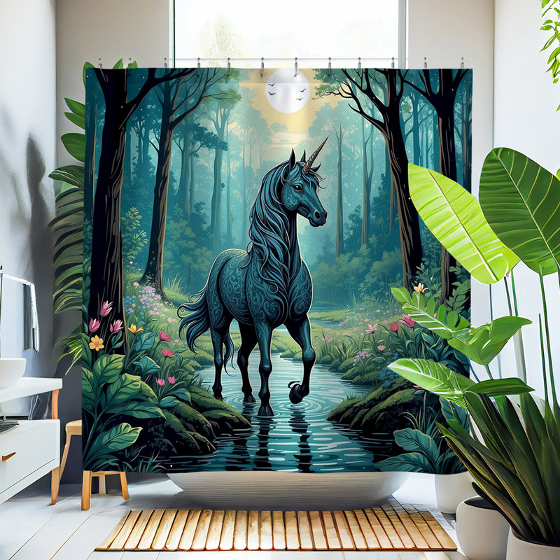 Russell Unicorn Shower Curtain