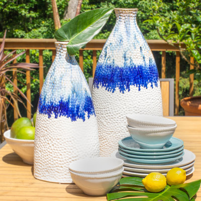 Fusion Blue/White Ceramic Table Vase