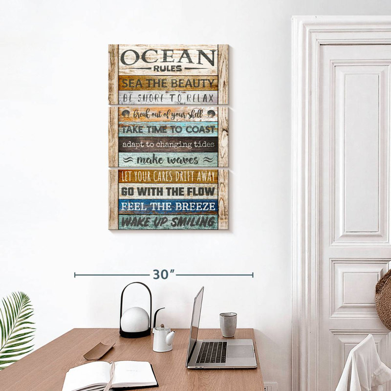Kema Ocean Rules Typography, 32" H x 20" W