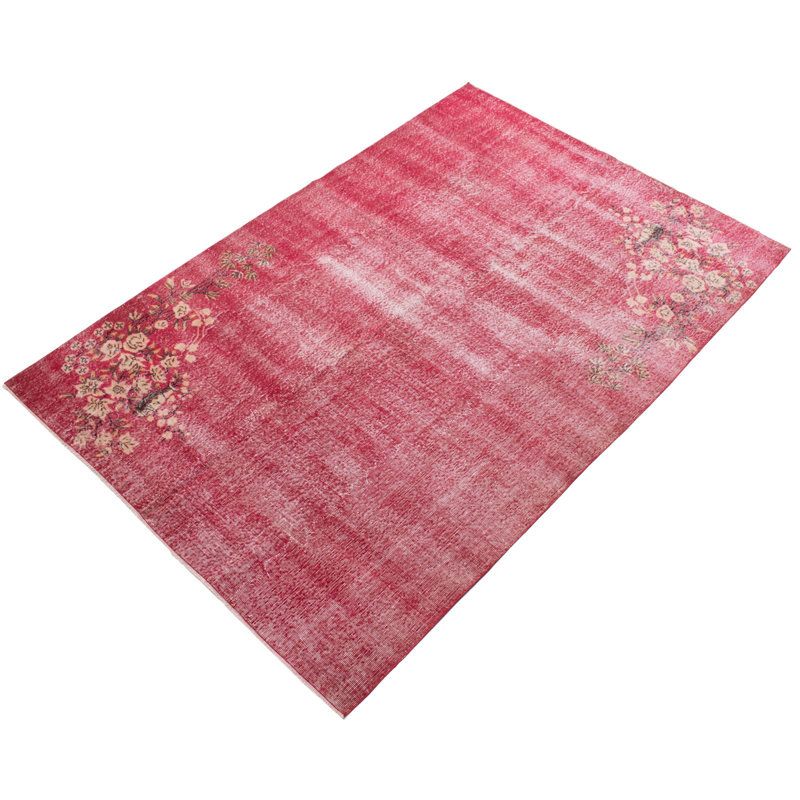 Tapis rouge foncé Danuel 6 pi 9 po x 9 pi 8 po