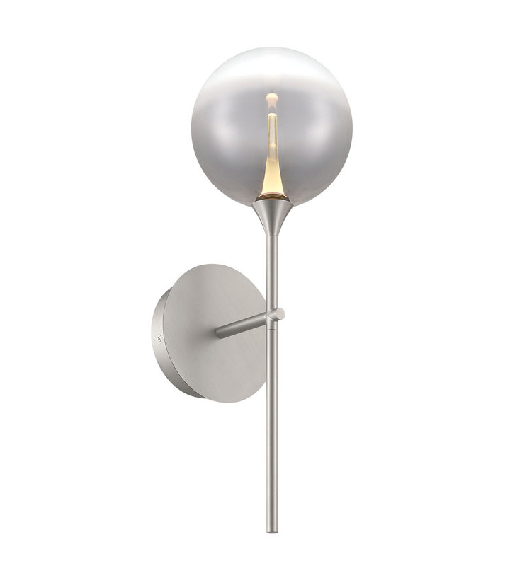 Iissa, Wall Sconce, 19",, Smoked, Satin Nickel