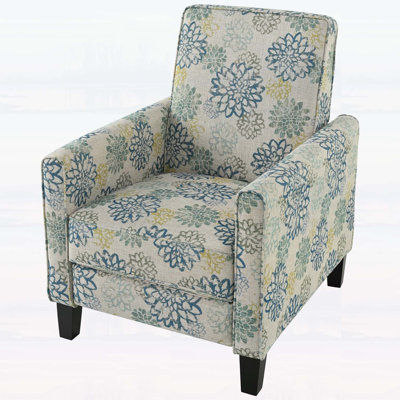 27.5 Inch Push Back Recliner Chair with Solid Beech Wood Legs, Adjustable Backrest and Footrest for Ultimate Comfort