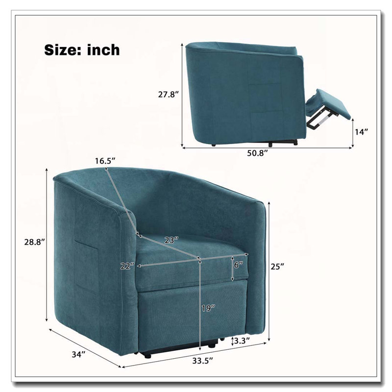 Fauteuil inclinable électrique Power Lift, Bleu