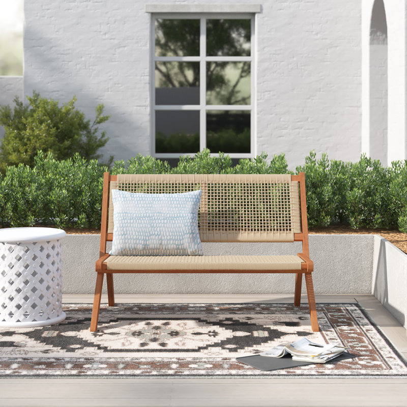 Kismet Solid Wood Outdoor Bench, Natural, Brown