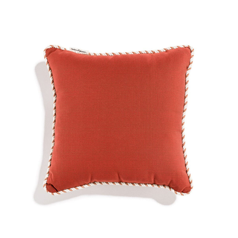 Indoor/Outdoor Pillow Cover & Insert, Red/White, Square 18"