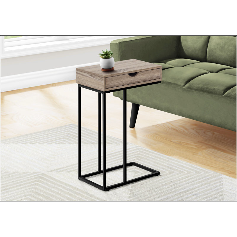 Table à collation avec tiroir de rangement, Blanc, Noir, noir, noir, noir