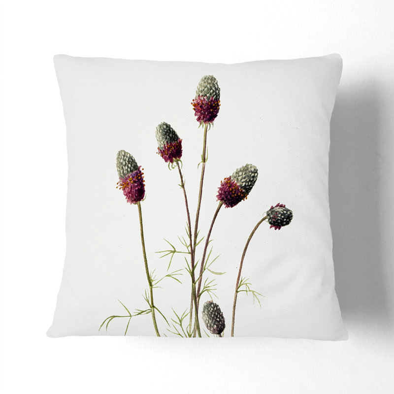 Purple Prairieclover Square Throw Cushion, Stone, 40cm H x 40cm W x 15cm D