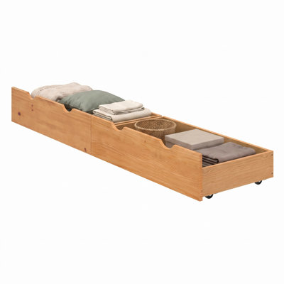 Alaterre Bedroom 37" Wide Wooden Underbed Drawers With Wheels And Storage