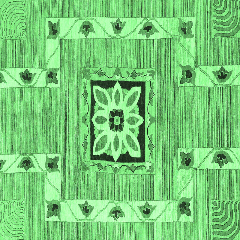 Washable Geometric Indoor Rug, Square 4'