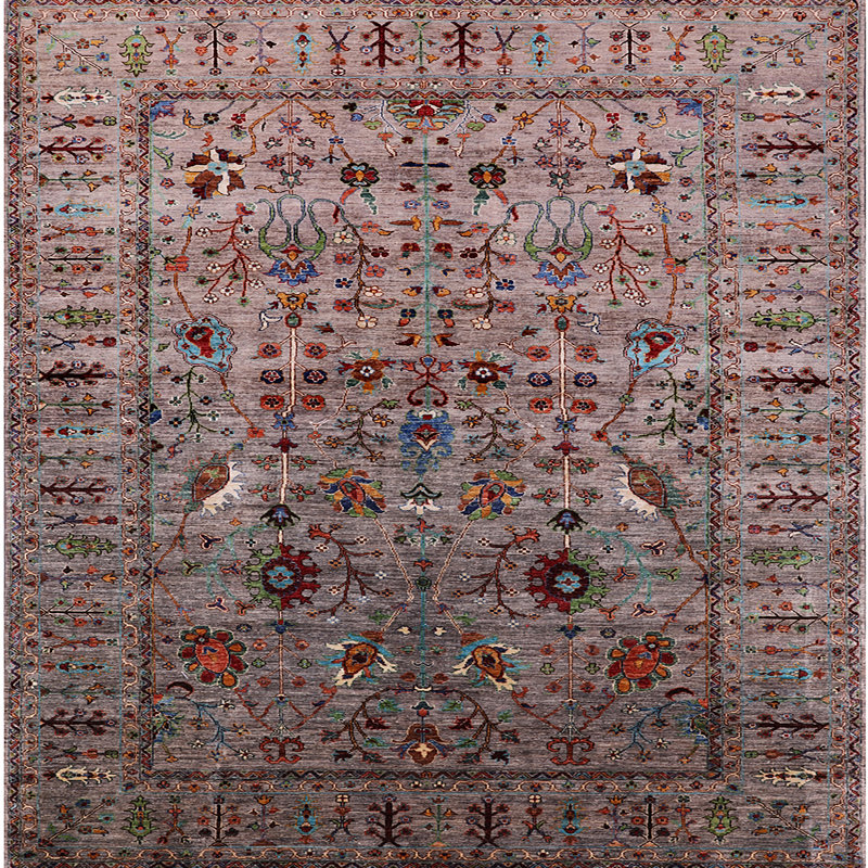 Tapis oriental gris, Carré 8 pi