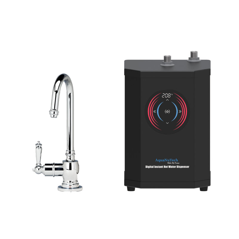 Chrome Digital Instant Hot Water Filtration Faucet with Dispenser