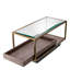 Side Table Roxton Brushed Brass Finish - Clear Glass-796607570