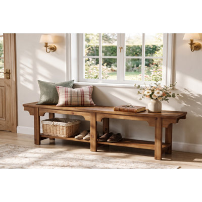 70.9'' Long Solid Wood Entryway Bench