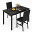 Ensemble de table à manger moderne pour 2 personnes avec plateau en faux marbre et chaises rembourrées douces, mobilier de salle à manger compact pour petits espaces-573089943