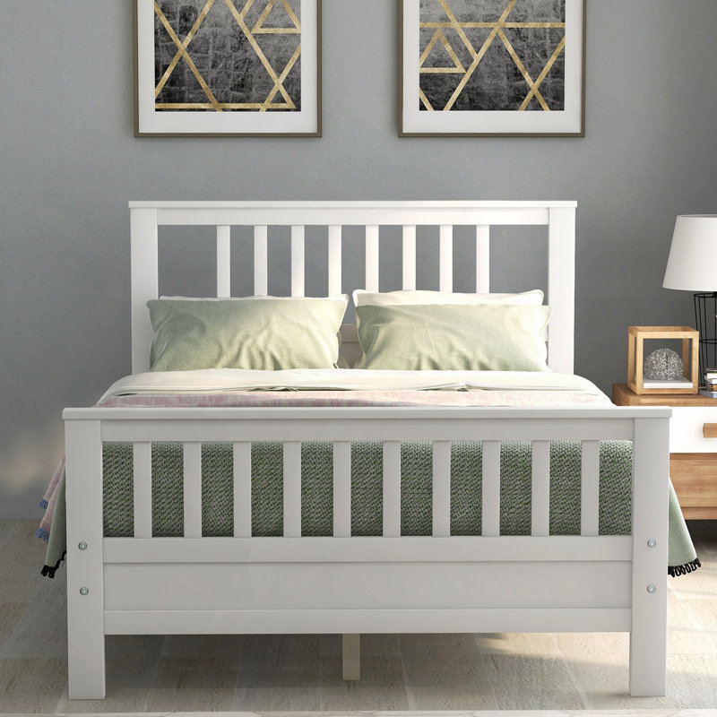 Wood Platform Bed With Headboard And Footboard