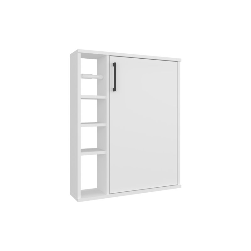 Armoire à pharmacie murale avec une porte et 3 tablettes ouvertes Meller