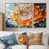 Toile avec cadre flottant or