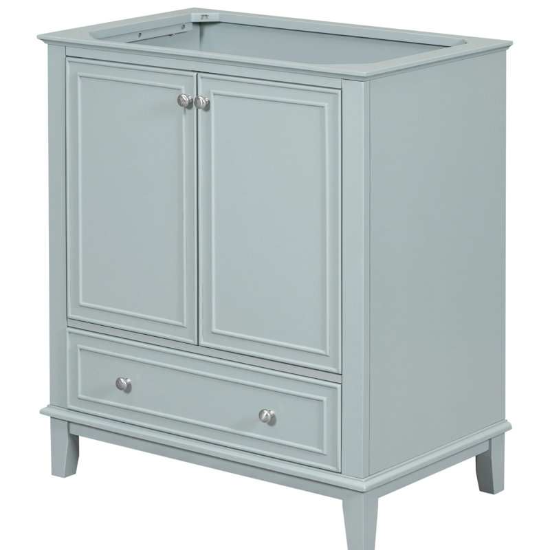 Bathroom Vanity Base, 30", Multi-Functional Storage Cabinet 30" Base Only In - Modern Design, Solid Wood & , Doors Drawer, Adjustable Shelf, Assembly Required
