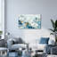 Ensemble de 1 tableau abstrait aquarelle sur toile tendue, motif de fleurs blanches et accents dorés-2049260511