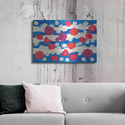 Luxe Metal Art 'Patriotic Floral' By Carissa Lumin " Patriotic Floral " by Carissa Luminess