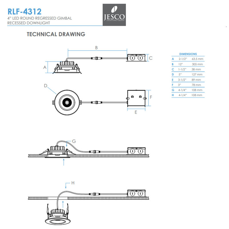 RLF 4-Inch Recessed Lighting Kit, White
