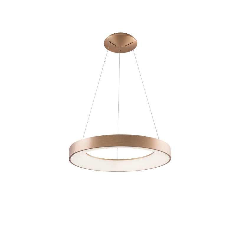 1 - Light LED Wagon Wheel Pendant, Gold, 6.2cm H x 60cm W x 60cm D