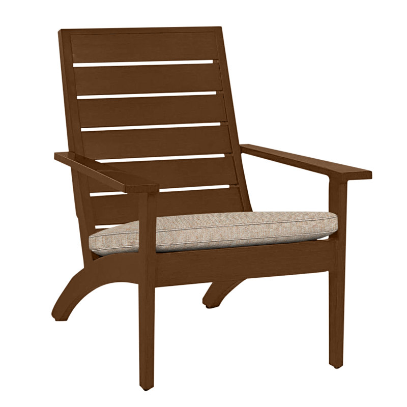 Kennebunkport Aluminum Adirondack Chair - Oak, Oak, Welt, Canvas Sand