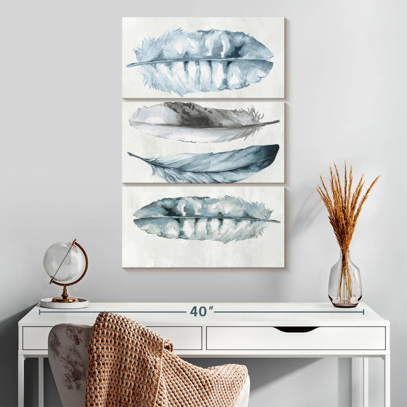 Kerner Indigo Feathers III, 32" H x 20" W