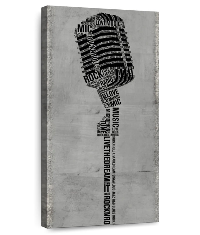 Type Mic Grey, 24" H x 12" W