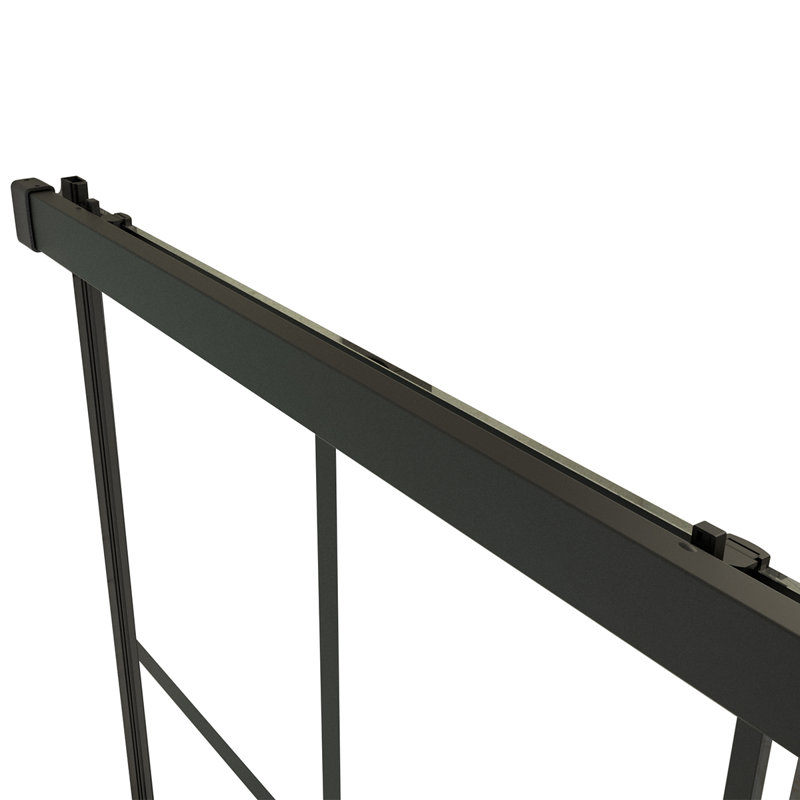 Joselyn 59" Black Steel Framed Sliding Tub Door with Clear Glass