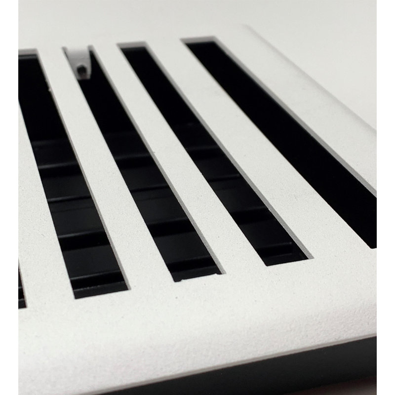 Registre de fixation en métal pour plancher / mur, Blanc texturé, L 14 po x l 4 po x H 2,75 po