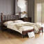Lit plateforme en bois Afore Queen Size avec tête de lit en forme de gourde, capacité de 227 kg