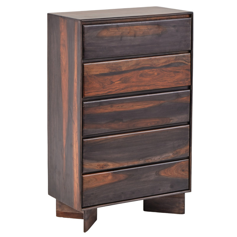 Bardell Solid Wood 35.5'' W 5 - Drawer Dresser
