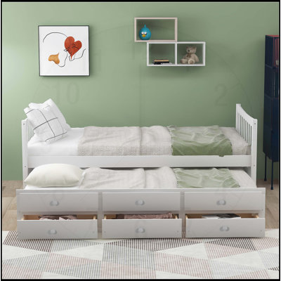  Lit de jour avec lit gigogne et tiroirs, peu encombrant et élégant pour les chambres à coucher modernes
