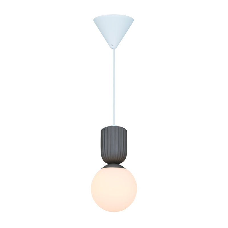 1 - Light Satin Pendant, Gray, White