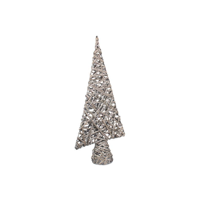 Wicker Table Top Xmas Tree, Antique Wash