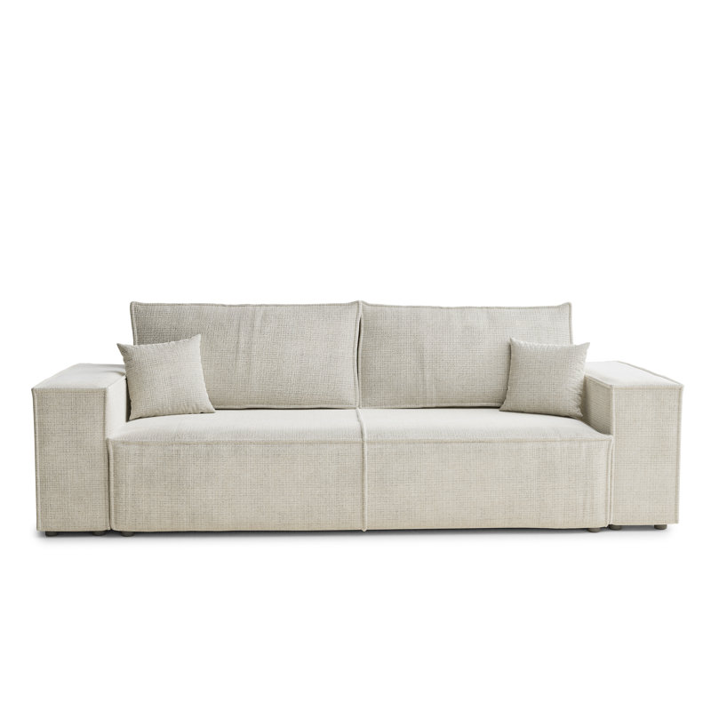 3 Seater Reclining Sofa, Light Grey Polyester/Chenille
