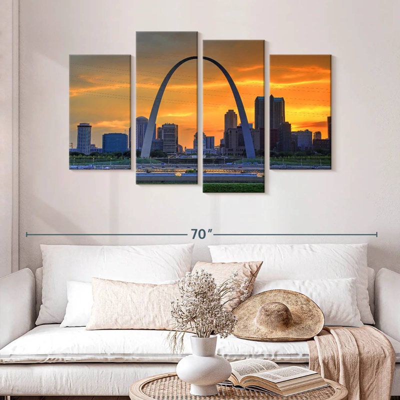 Nicci Gateway Arch Sunset Scene, 32"H x 52"W