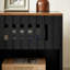 2 tables de chevet modernes de style Mid-Century, tables de chevet Grille Striped Doors avec pieds en métal, fonctionnalité de bout de chambre réglable, tiroir polyvalent noir,