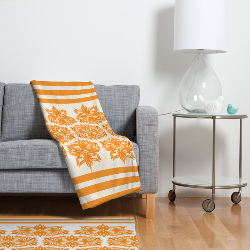 Jeté floral creamsicle