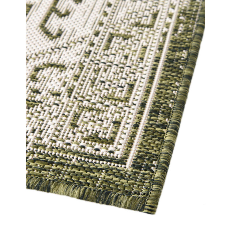 Tapis intérieur / extérieur bleu Alvenia Southwestern, Octogone 5 pi 3 po x 5 pi 3 po