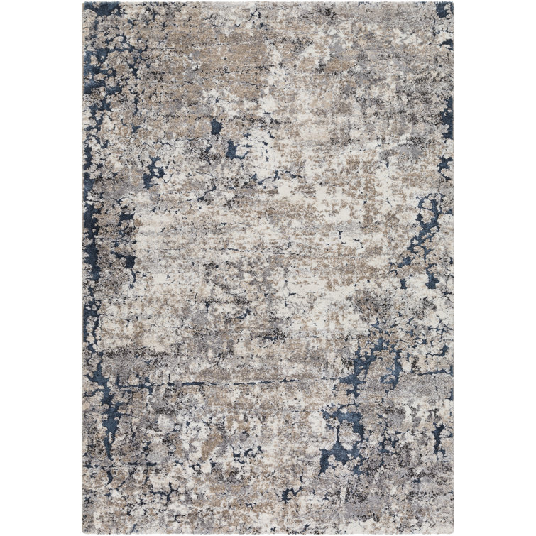 Darvone Abstract Blue/Gray/Ivory Area Rug