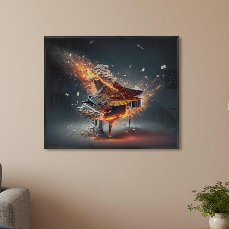 Single Picture Frame LED Illuminated Wall Art Wall Art on Glass / Aluminium, 50 cm H x 60 cm W